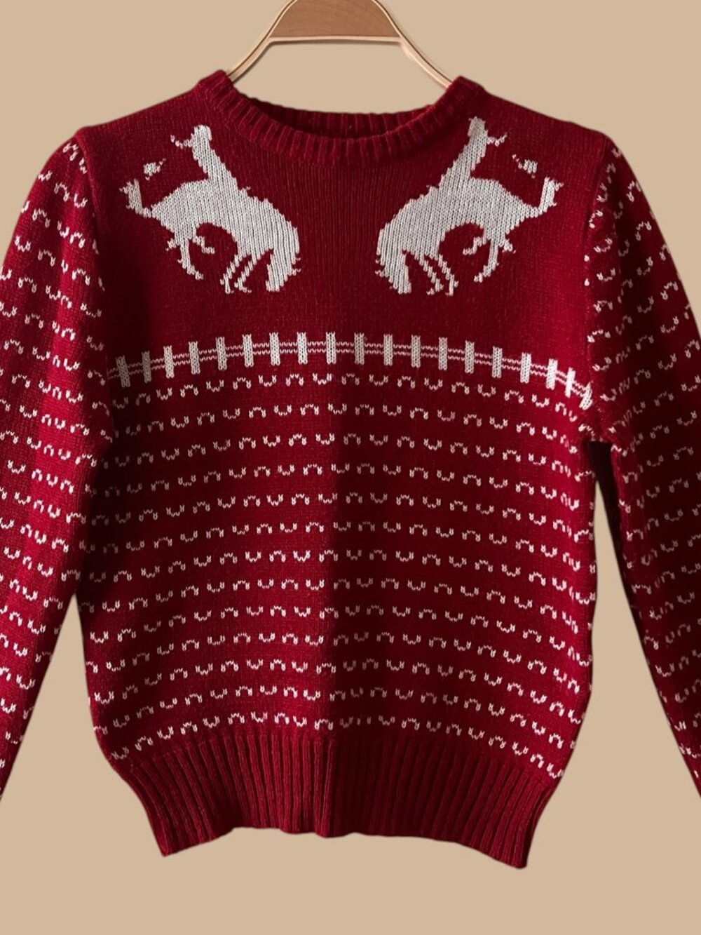 Vintage 70s Cowboy Horse Sweater